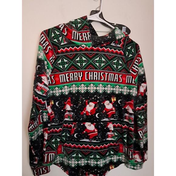 No Boundaries Womens Size Medium (8-10) Christmas Hooded Fleece - Picture 1 of 5